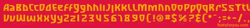 SfRetroesque Font – Orange Fonts on Red Background