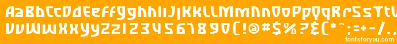 Fonte SfRetroesque – fontes brancas em um fundo laranja