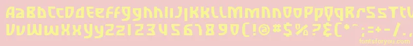 SfRetroesque Font – Yellow Fonts on Pink Background