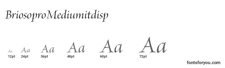 Размеры шрифта BriosoproMediumitdisp