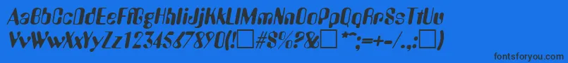 AmeliaItalic Font – Black Fonts on Blue Background