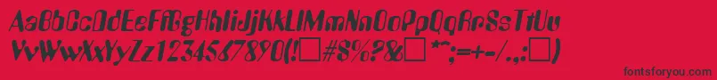 AmeliaItalic Font – Black Fonts on Red Background