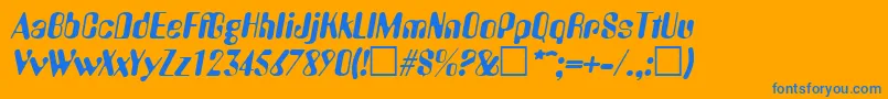 AmeliaItalic Font – Blue Fonts on Orange Background