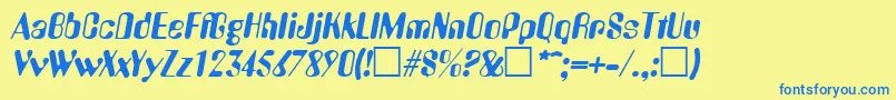 AmeliaItalic Font – Blue Fonts on Yellow Background