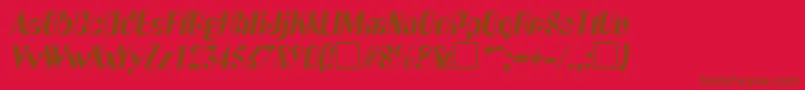 Czcionka AmeliaItalic – brązowe czcionki na czerwonym tle