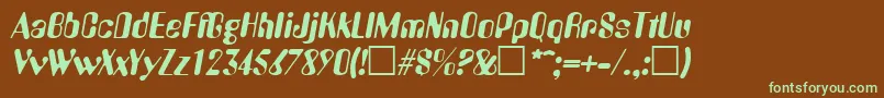 AmeliaItalic-fontti – vihreät fontit ruskealla taustalla