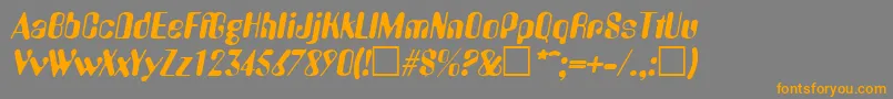 AmeliaItalic-Schriftart – Orangefarbene Schriften auf grauem Hintergrund