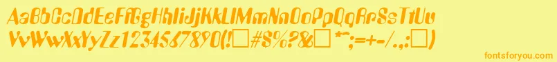 AmeliaItalic Font – Orange Fonts on Yellow Background