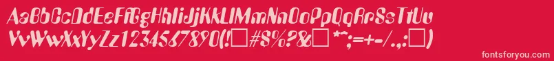 AmeliaItalic Font – Pink Fonts on Red Background