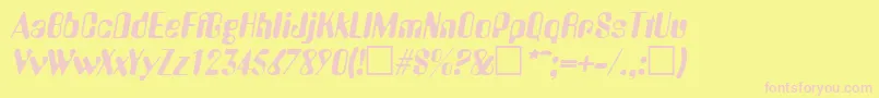 AmeliaItalic Font – Pink Fonts on Yellow Background