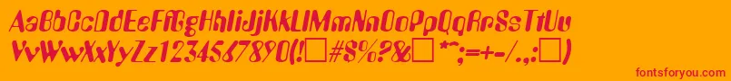 AmeliaItalic Font – Red Fonts on Orange Background