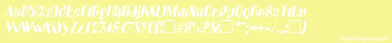 Шрифт AmeliaItalic – белые шрифты на жёлтом фоне