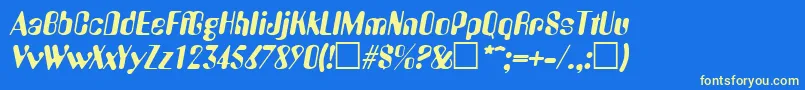AmeliaItalic Font – Yellow Fonts on Blue Background