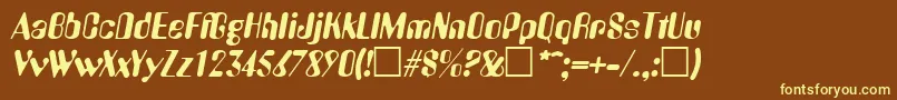 Шрифт AmeliaItalic – жёлтые шрифты на коричневом фоне
