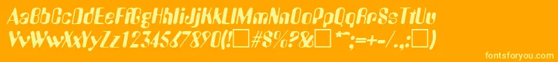 AmeliaItalic Font – Yellow Fonts on Orange Background