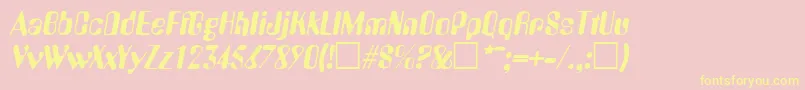 AmeliaItalic Font – Yellow Fonts on Pink Background