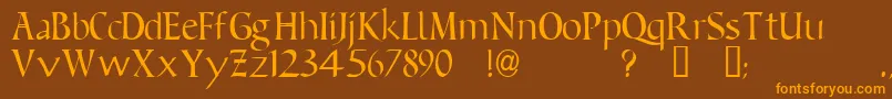 Ft15 Font – Orange Fonts on Brown Background