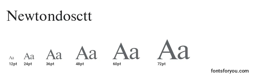 Размеры шрифта Newtondosctt