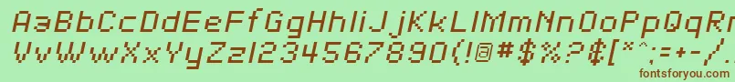 Шрифт SfPixelateOblique – коричневые шрифты на зелёном фоне