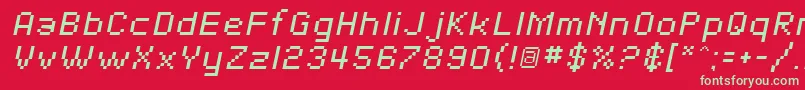 SfPixelateOblique Font – Green Fonts on Red Background