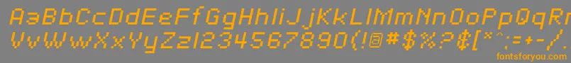 SfPixelateOblique Font – Orange Fonts on Gray Background