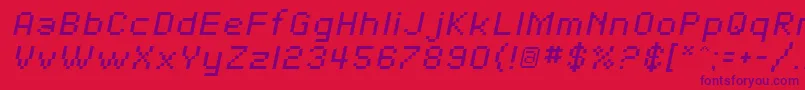SfPixelateOblique Font – Purple Fonts on Red Background