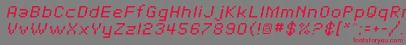 フォントSfPixelateOblique – 赤い文字の灰色の背景
