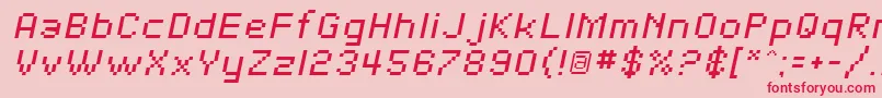 SfPixelateOblique Font – Red Fonts on Pink Background