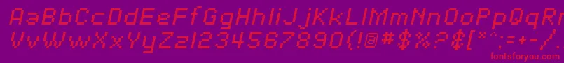 SfPixelateOblique Font – Red Fonts on Purple Background