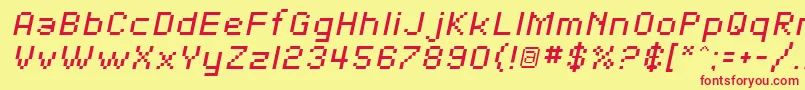 SfPixelateOblique Font – Red Fonts on Yellow Background