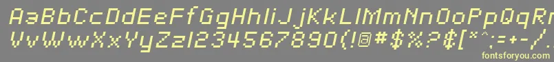 Fonte SfPixelateOblique – fontes amarelas em um fundo cinza