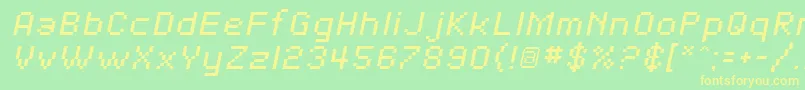 SfPixelateOblique Font – Yellow Fonts on Green Background