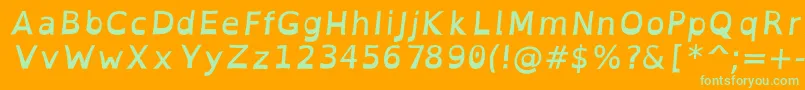 Шрифт OpendyslexicBolditalic – зелёные шрифты на оранжевом фоне