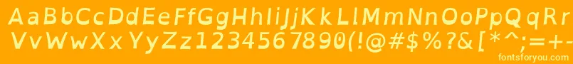 OpendyslexicBolditalic-Schriftart – Gelbe Schriften auf orangefarbenem Hintergrund