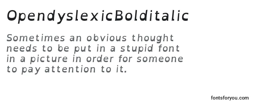 OpendyslexicBolditalic Font