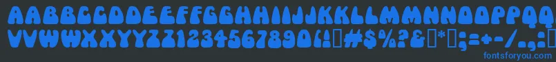MamaMf Font – Blue Fonts on Black Background