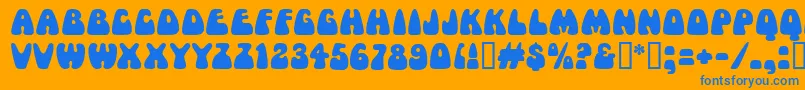 MamaMf Font – Blue Fonts on Orange Background