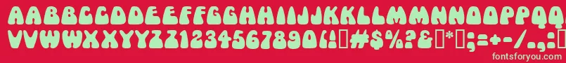 MamaMf Font – Green Fonts on Red Background