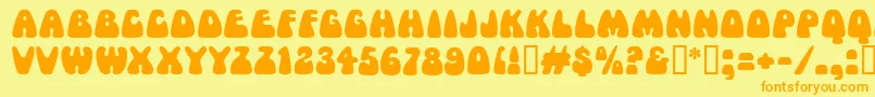 MamaMf Font – Orange Fonts on Yellow Background