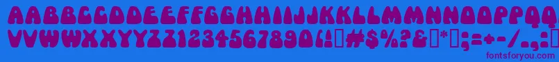 MamaMf Font – Purple Fonts on Blue Background