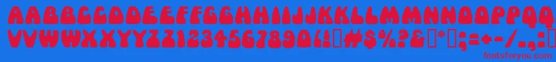 MamaMf Font – Red Fonts on Blue Background