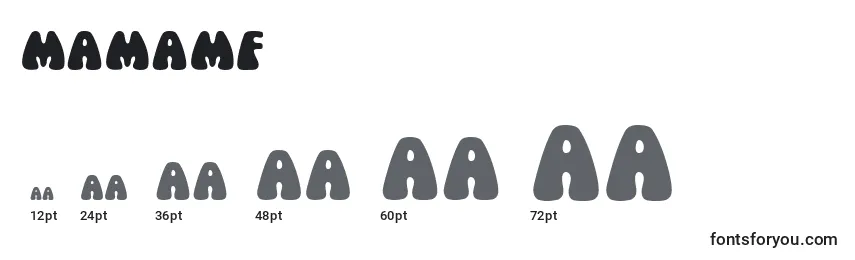 Größen der Schriftart MamaMf