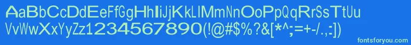 JuliasoftSpecialFontW Font – Green Fonts on Blue Background