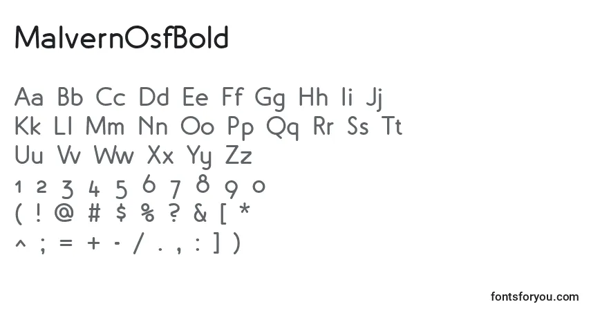 MalvernOsfBold-fontti – aakkoset, numerot, erikoismerkit