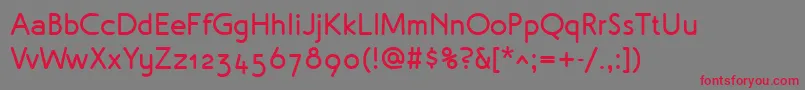 フォントMalvernOsfBold – 赤い文字の灰色の背景