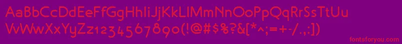 MalvernOsfBold-Schriftart – Rote Schriften auf violettem Hintergrund