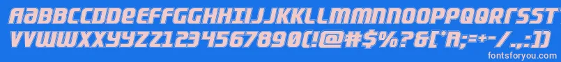Lightsideracad Font – Pink Fonts on Blue Background