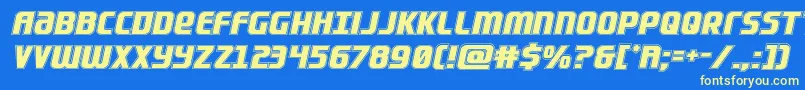 Lightsideracad Font – Yellow Fonts on Blue Background