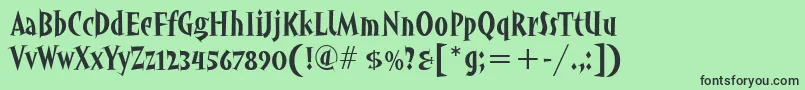 Fonte AngryhogitcTt – fontes pretas em um fundo verde