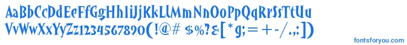 AngryhogitcTt Font – Blue Fonts on White Background